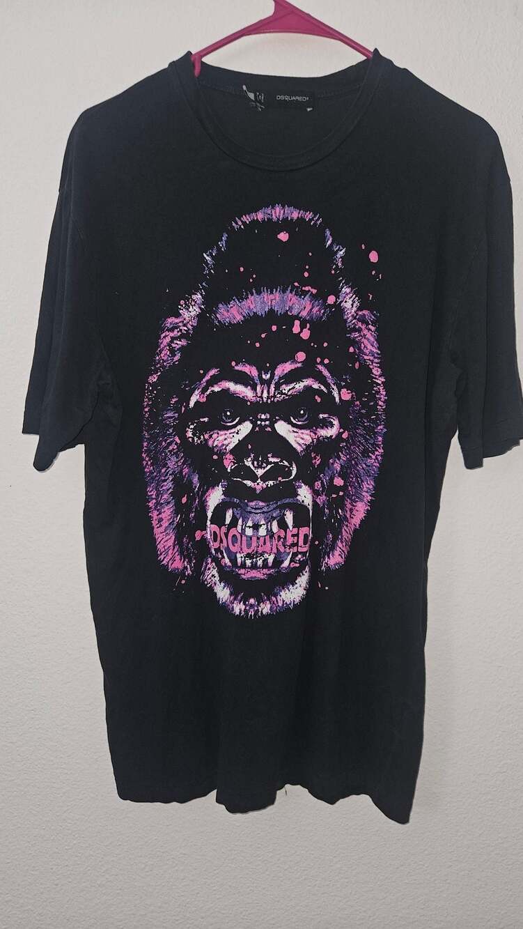 Dsquared2 Black Gorilla Graphic Print T-Shirt Made in Italy
